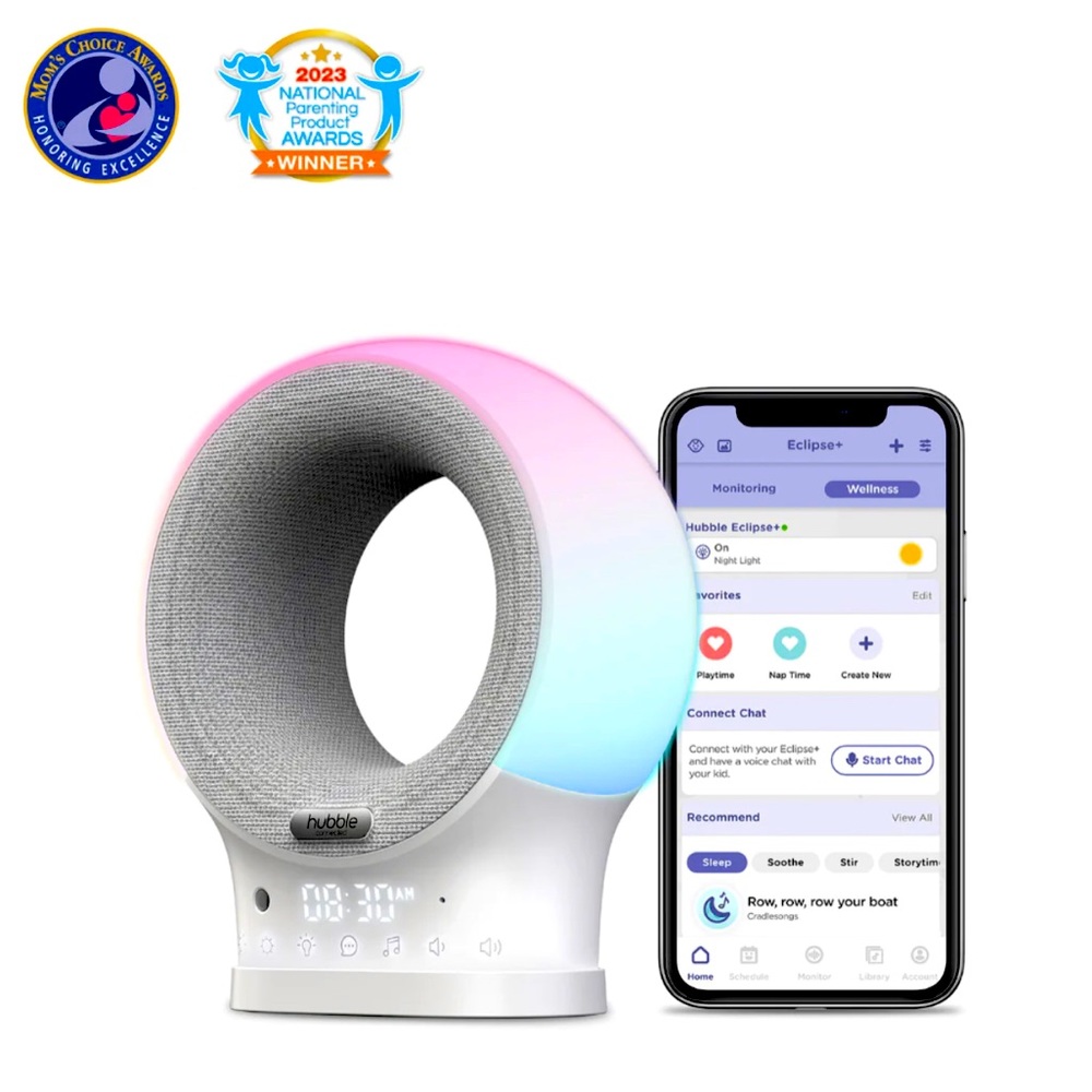 HUBBLE CONNECTED ECLIPSE PLUS SMART WI-FI PORTABLE AUDIO MONITOR SOOTHER W/LIGHT